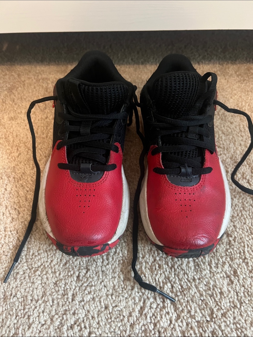 Under Armour Kids Red and Black Lace-Up Sneakers